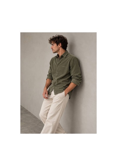 Little Cup Jeans Co Erkek Haki Göğüs Nakış Detaylı Yumuşak Dokulu Kadife Gömlek Bej - Siyah Little Cup Jeans Co Erkek Haki Göğüs Nakış Detaylı Yumuşak Dokulu Kadife Gömlek Bej - Siyah