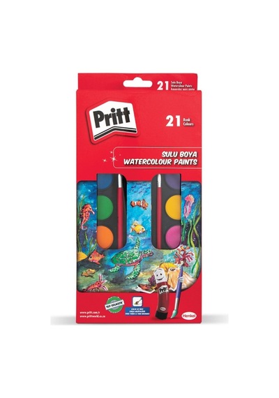 Pritt 21 Renk Suluboya Büyük Tablet Karışık