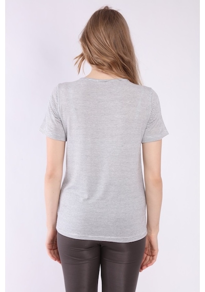 Neslice Kadın Basic Yaka Kısa Kol T-Shirt