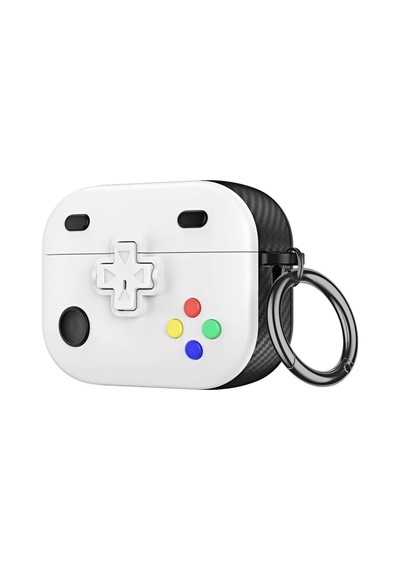Apple Uyumlu Airpods Pro/pro 2.nesil Kılıf Gamepad Tasarımı Kilitli Kapak Beyaz