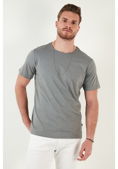Buratti Bisiklet Yaka % 100 Pamuk Regular Fit Basic Erkek T Shirt 59020001 Açık Haki