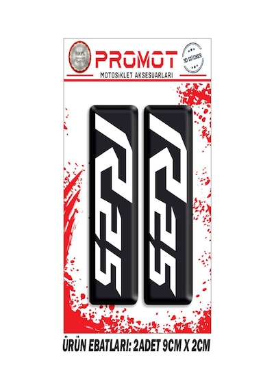 Damla Logo R25 Yamaha Ön Maşa Kabartmalı 2'li Sticker 1 Nötr