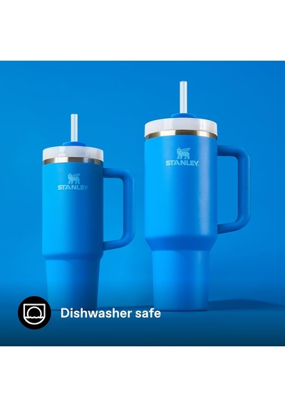 Stanley Quencher Pipetli Termos Bardak, Mavi Azure , 0.89 Litre Çok Renkli