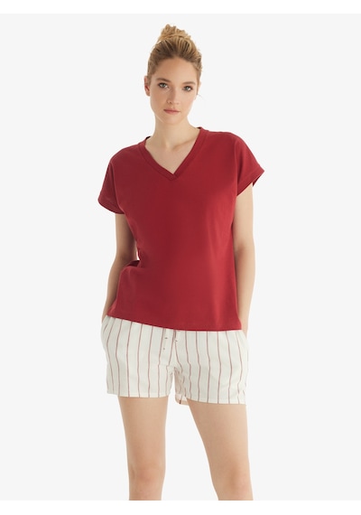 Blackspade Kadın T-shirt 60553 - Bordo Bordo