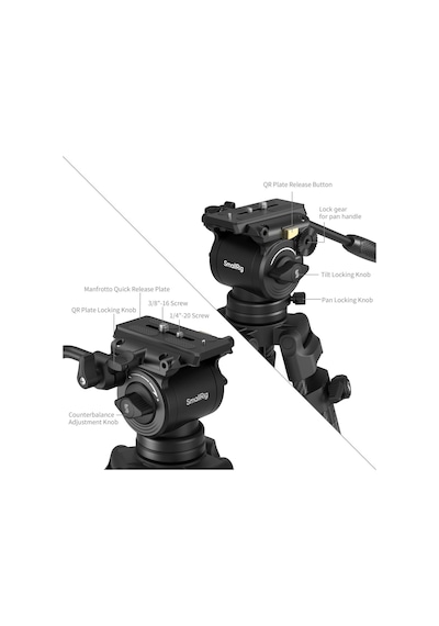 Smallrig 5441 Ad14 Profesyonel Karbon Fiber Video Tripod