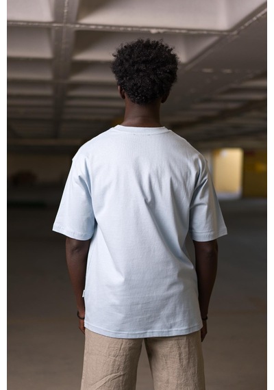 Bisiklet Yaka  Önü Baskılı Oversize Geniş Model T-shirt 001