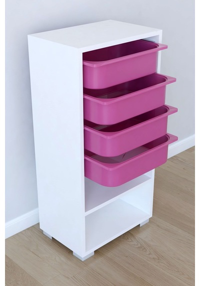 Unisex Çocuk Pembe 4 Sepetli Oyuncak Dolabı Diğer