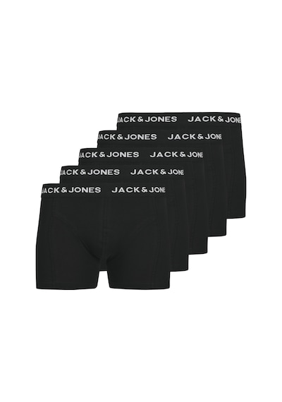 Jack & Jones Erkek Logolu Beli Lastikli 5'li Boxer Paketi - Anthony 12263362 Black Siyah