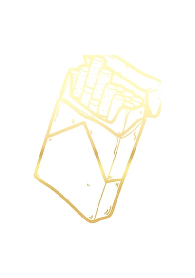 Sigara Araba Stickeri 17x17 Cm Gold