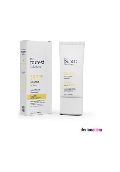 The Purest Solutions Spf 50+ Faktör Uva Uvb Görünmez Uv Koruması, Günlük Yoğun Nemlendirici