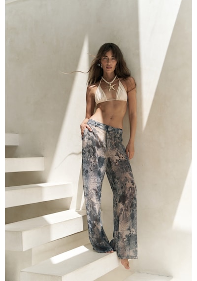 Mai Collection Mai Studios Co. Budiono Transparan Patlı Antrasit Pantolon Antrasit