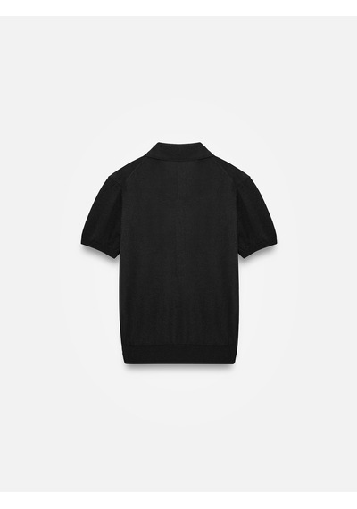 Dilvin 10874 Lyocell Karışımlı Polo Yaka Bluz-siyah