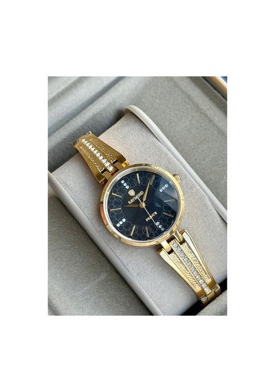 Rym-1043 Quartz Kadın Kol Saati - Su Geçirmez - Kasa Ve Kordon Çelik - 2 Yıl Garanti Gold-siyah Sarı