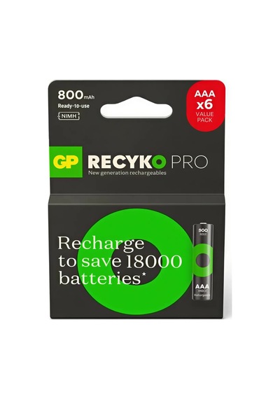 Gp Recyko Pro 850 Serisi 800 Mah Nimh Aaa İnce Kalem Boy 6'lı Şarjlı Pil