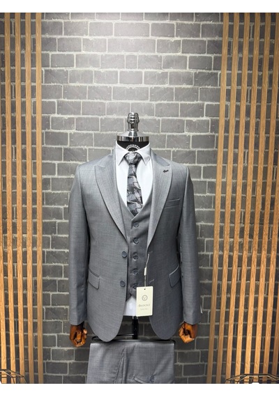 Dupont Classics Erkek Slim Fit 6 Drop Sivri Yaka Yelekli Filafil Çift Yırtmaç Takım Elbise Koyu Gri Dupont Classics Erkek Slim Fit 6 Drop Sivri Yaka Yelekli Filafil Çift Yırtmaç Takım Elbise Koyu Gri