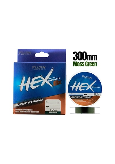 Fujin Hex Braid 8x 300mt Moss Green Pe İp Misina 0,20 Mm