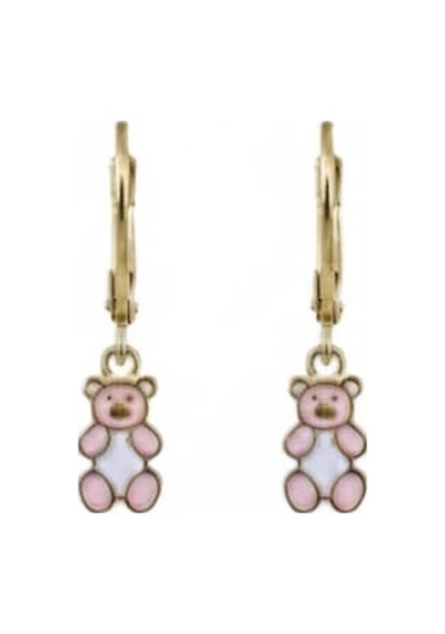 925 Ayar Papatya Silver Ayıcık Küpe.rose.gold.rodaj Gümüş