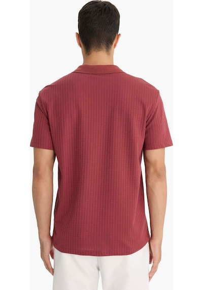Defacto Regular Fit Polo Yaka Waffle Kısa Kollu Tişört F0315ax25aubn367 Kahve