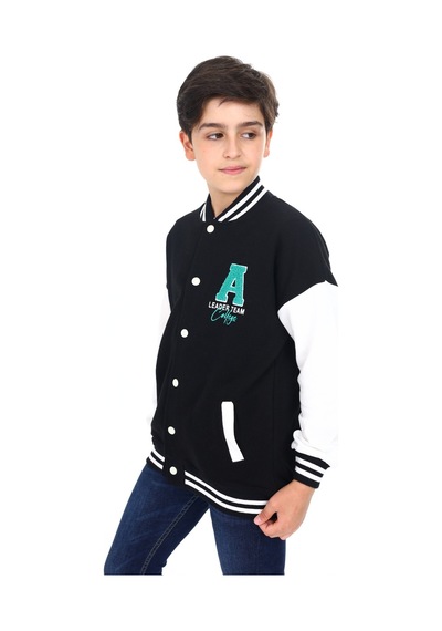 Toontoy Kids Toontoy Erkek Çocuk Kolej Yaka Çıtçıt Kapama Cepli Düşük Omuz Nakış Baskılı Renk Bloklu Örme Hırka - 2 İplik Şardonlu Siyah Toontoy Kids Toontoy Erkek Çocuk Kolej Yaka Çıtçıt Kapama Cepli Düşük Omuz Nakış Baskılı Renk Bloklu Örme Hırka - 2 İplik Şardonlu Siyah