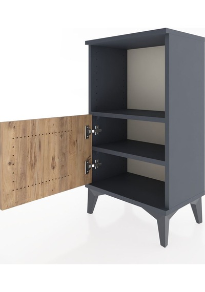 Arges Komodin 2 Raflı 44x30x80 Antrasit-çam Antrasit