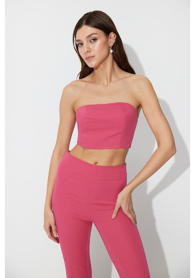 Sherin Pembe Fermuarlı Büstiyer SS23CT4724PE-PEMBE Pembe