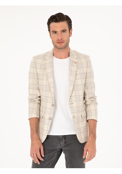 Cacharel Ekru Slim Fit Ceket Bej