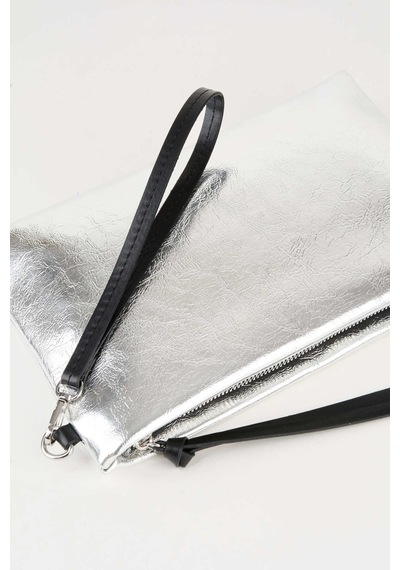 Vivaq Kadın Bellis Gümüş Astarlı Suni Deri Bilek Askılı Portföy El Ve Clutch Çanta