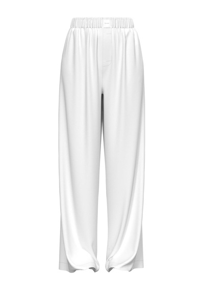 Calvin Klein Kadın Beyaz Kaplamalı Wb Poplin Pantolon-13383 Beyaz
