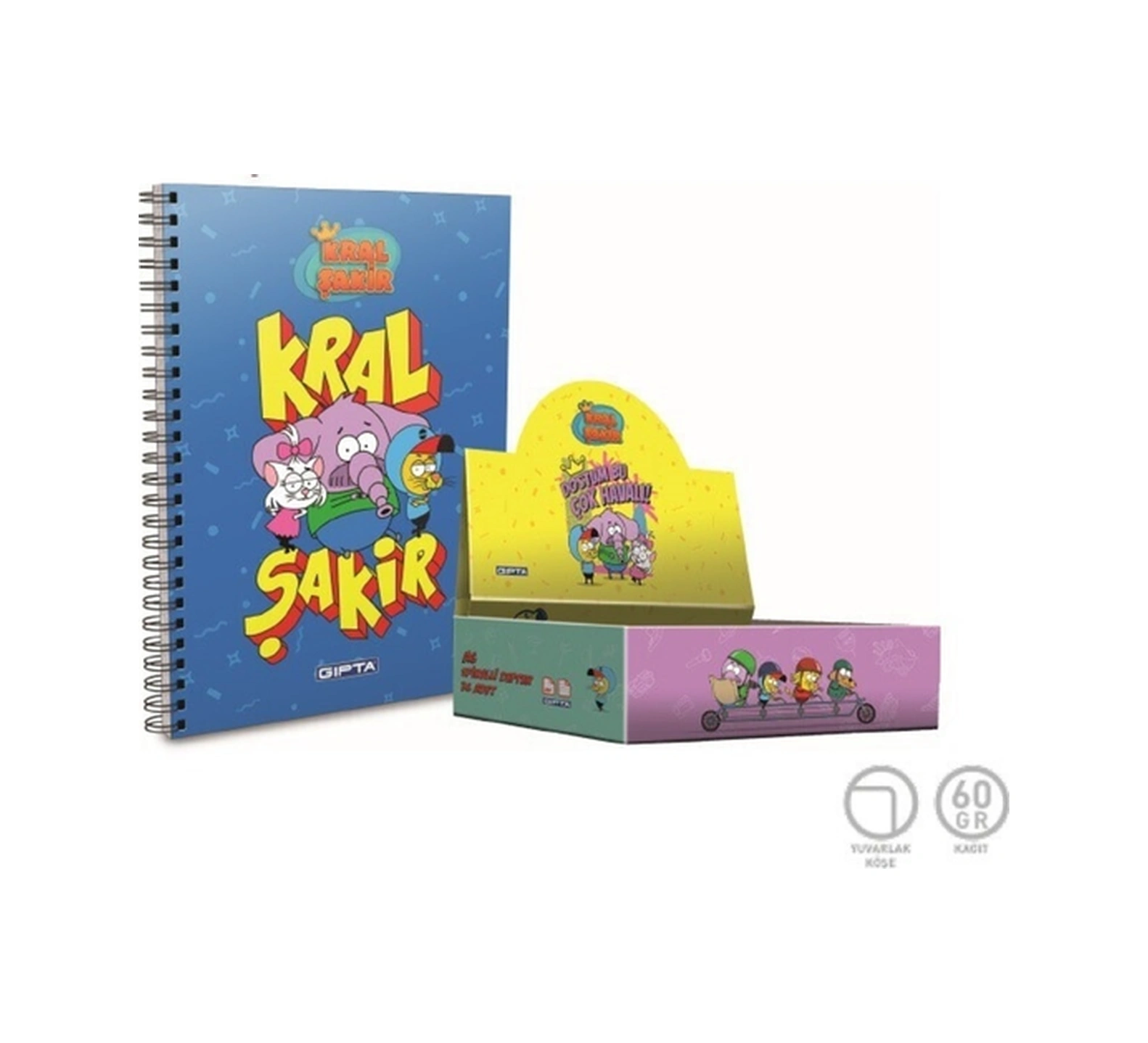 Kral Şakir Spiralli A6 Küçük Boy Karton Kapak Not Defteri Stand 36 Lı Paket 6014 Karışık