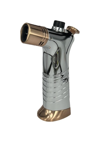 Çift Alevli Masaüstü Pürmüz Jet Çakmak Gümüş Metal