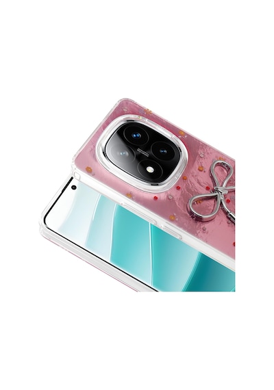 Xiaomi Redmi Note 14 Pro 4g Kılıf Kamera Korumalı Figürlü Zore Ponti Silikon Kapak Açık Pembe