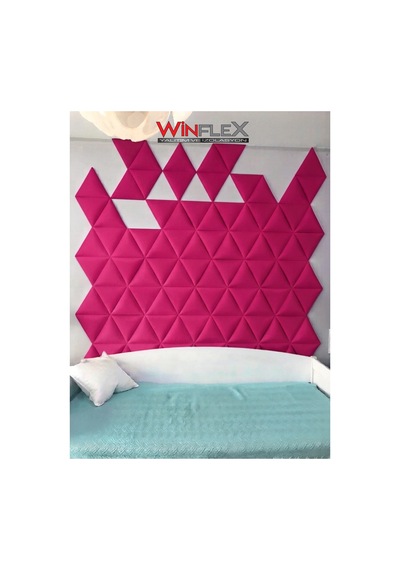 Winflex Üçgen Kumaş Kaplı Akustik Panel 40x50 Cm - 1 Adet Fuşya