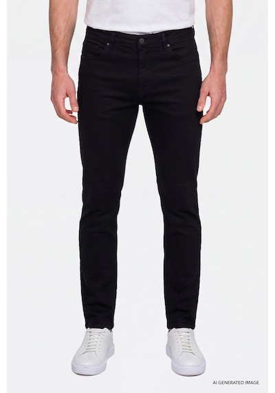 Ac&Co / Altınyıldız Classics Erkek Sıyah Pamuklu Comfort Fit Rahat Kesim 5 Cepli Esnek Rahat Jean Kot Denim Pantolon Siyah