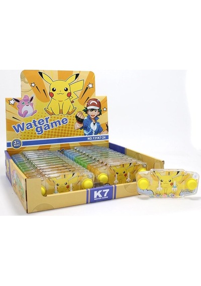 Pikachu Baskılı Sulu Oyun - Şeffaf Gövdeli Dikdörtgen El Konsolu Su Oyunu Alk3990