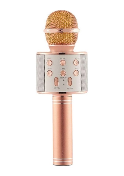 Bluetooth Karaoke Mikrofon Kablosuz Hoparlörlü, Led Işıklı, Şarjlı