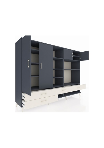 Hyperion Dolap 12 Raflı 4 Çekmeceli 4 Kapaklı 220x44x163 Antrasit Antrasit-antrasit/aytaşı Hyperion Dolap 12 Raflı 4 Çekmeceli 4 Kapaklı 220x44x163 Antrasit Antrasit-antrasit/aytaşı