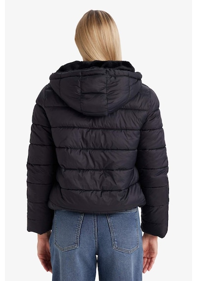 Defacto Su Geçirmez Regular Fit Kapüşonlu Suni Kürk Astarlı Mont F2145ax25wnbk27 Siyah-bk27