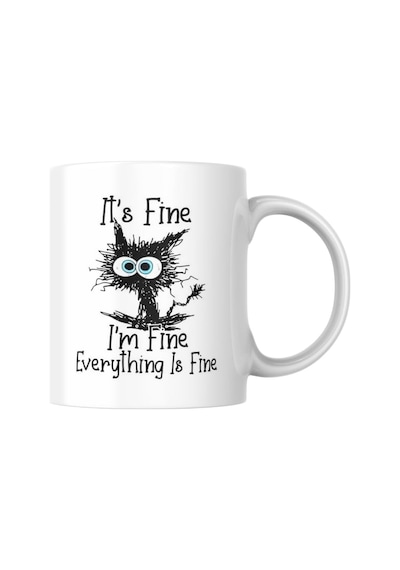 It's Fine I'm Fine Komik Baskılı Kupa Bardak Hediyelik Çay Kahve Kupası Coffee Mug Beyaz - Çok Renkli