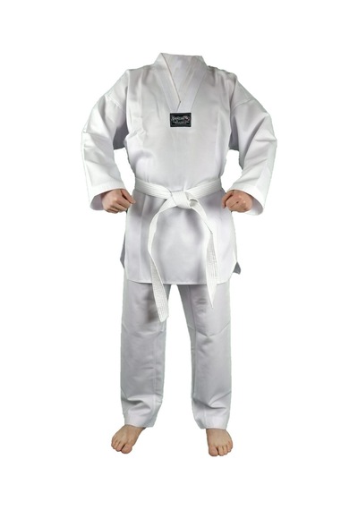 Dragondo 10013 Taekwondo Elbisesi Basic 2.0 Fitilli Beyaz Yaka Tekvondo Dobok Beyaz