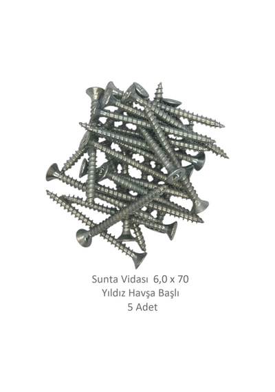 Sunta Vidası, 6,0 X 70 Mm, 5 Adet, Yhb Vida 6 x 70