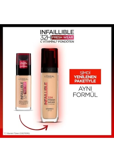 L'oreal Paris Infaillible 32h Fresh Wear C Vitaminli Fondöten - 130 True Beige Hafif Ve Modüler Kapsama Alanı, 32 Saate Kadar Dayanıklı, Doğal Kaplama, Her Türlü Cilt İçin, Kusursuz Taze Giyim 00 L'oreal Paris Infaillible 32h Fresh Wear C Vitaminli Fondöten - 130 True Beige Hafif Ve Modüler Kapsama Alanı, 32 Saate Kadar Dayanıklı, Doğal Kaplama, Her Türlü Cilt İçin, Kusursuz Taze Giyim 00