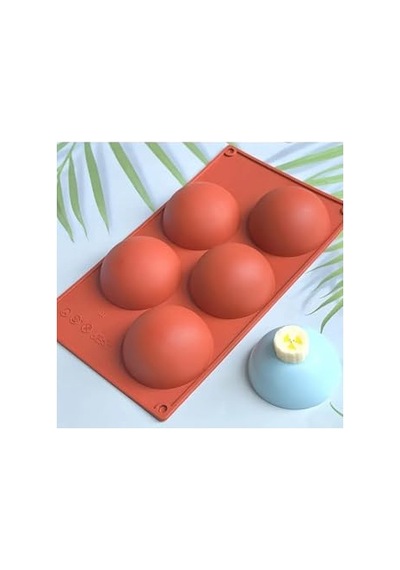 Siliko World 5'li Yarım Küre Muffin, Çikolata, Kek Kalıbı, Silikon Kalıp 8cm, Kahverengi Diğer