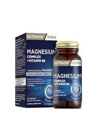 Nutraxin Vitals Magnezyum Complex + Vitamin B6 Takviye Edici Gıda 60 Tablet