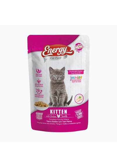 Energy Tavuklu Yavru Yaş Kedi Maması - 85 G