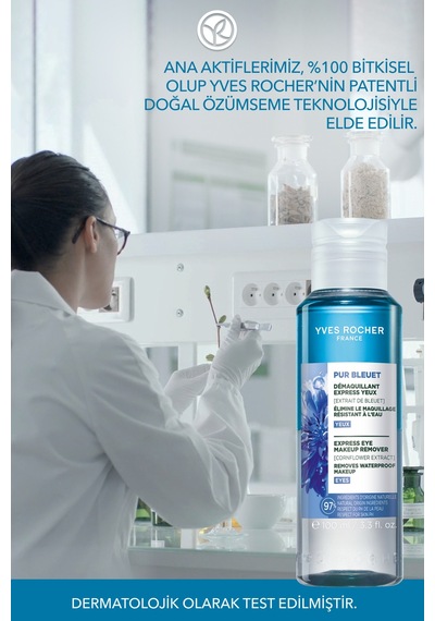 Yves Rocher Tüm Ciltler, Çift Fazlı/yoğun Makyaja Özel, Rahatlatıcı Göz Makyaj Temizleyici-pur Bleuet-100ml