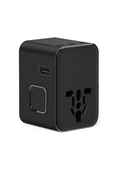 Wiwu Wi-ua006 Çoklu Universal Tr/us/uk/aus/eu Uyumlu Seyahat Şarj Adaptörü 45w Siyah