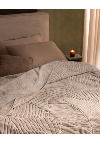 Camille King Size Vizon Emboss Battaniye - Bej 8684427354292 Çok Renkli