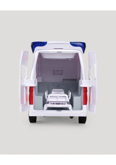 Let S Be Child Let S Drive Sesli Ve Işıklı Ambulans Sedye Aksesuarlı Açılabilir Kapılı Beyaz