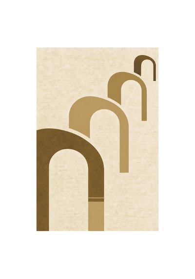 Kartela Halı Yankı Kemer Desenli Modern Halı Hardal Sarısı Kaymaz Taban 60x90 Cm