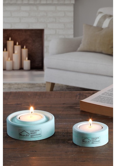 Holder 2'li Set Mumluk Tea Light Mumluk Seti Dekoratif Şamdan Mumluk 001